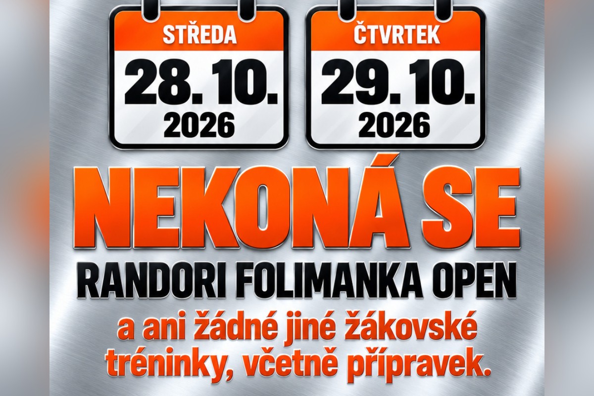 28. a 29.10. 2026 se nekonají žádné akce žákovského ani přípravkového juda.